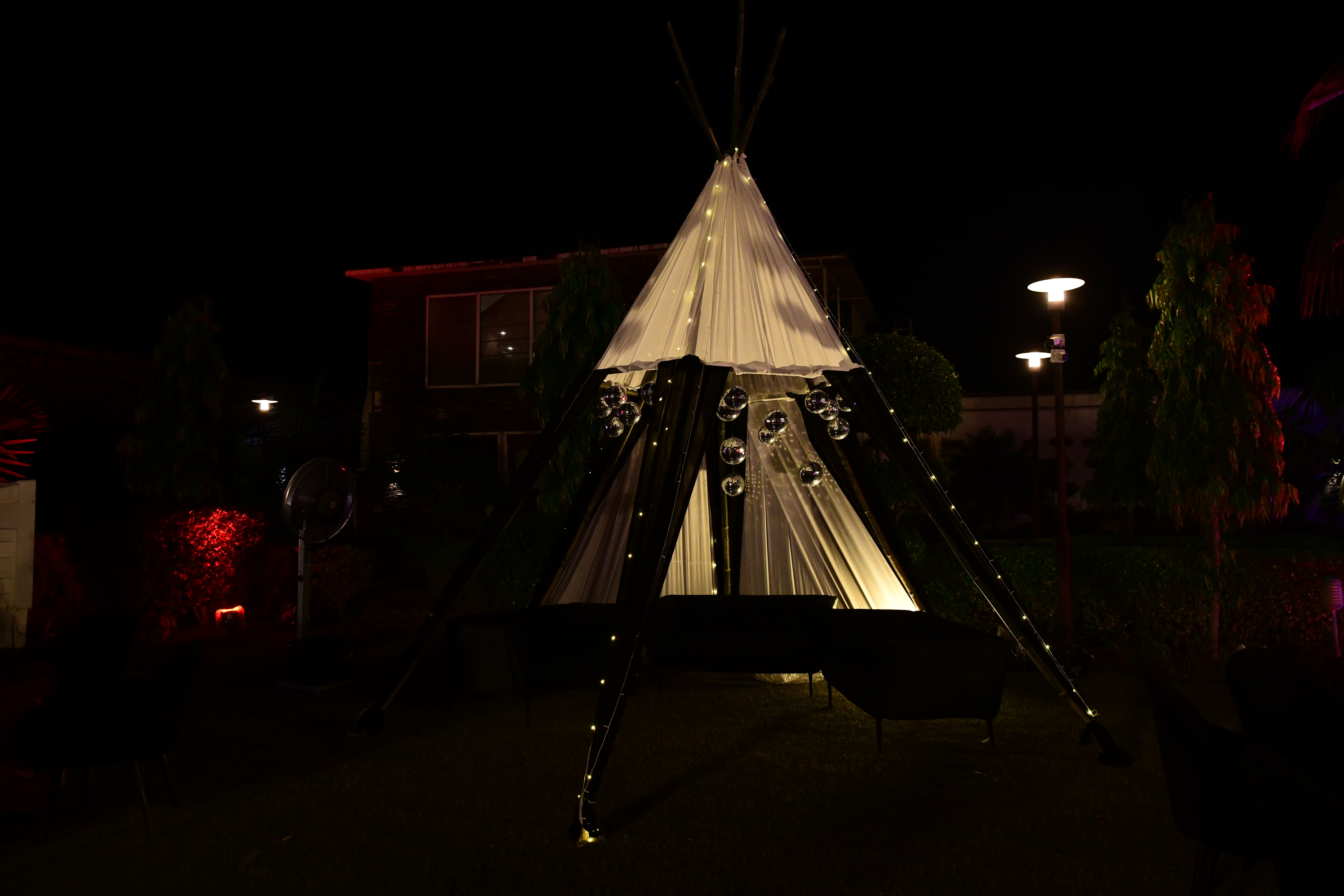 Rustic teepee tent at outdoor event in Greater Noida